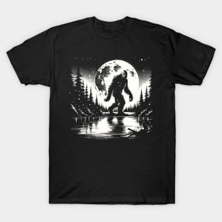 Moon Bigfoot Sasquatch Cool Bigfoot T-Shirt